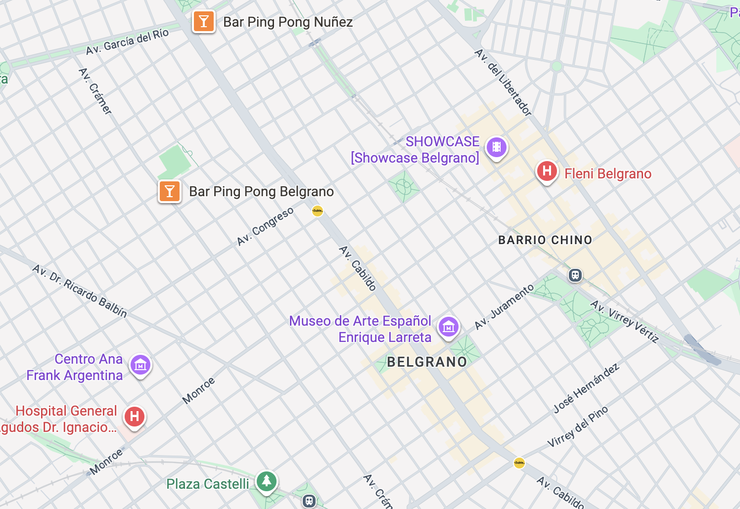 Mapa de cobertura de delivery de Tomatina Pizza